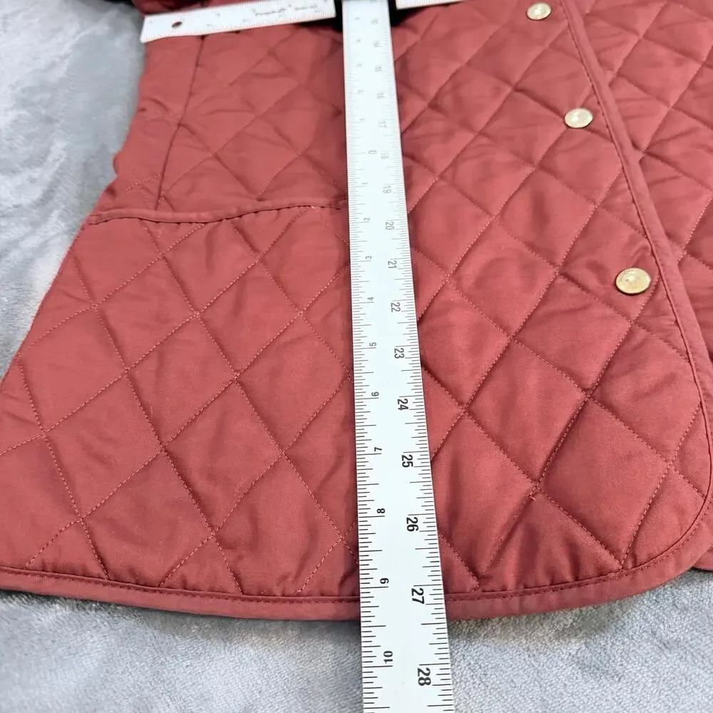 Burberry London quilted jacket diamond Nova check crimson made in England wmns M - Picture 12 of 16